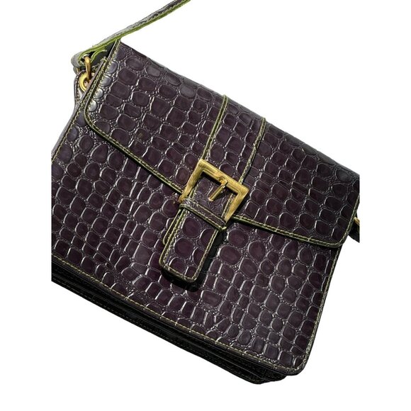 Vintage Beuno Purse Embossed Flap Closer Buckle Shoulder Bag Purse - Picture 2 of 11